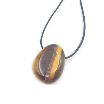 Side Drilled Oval Tiger Eye Tumbled Stone