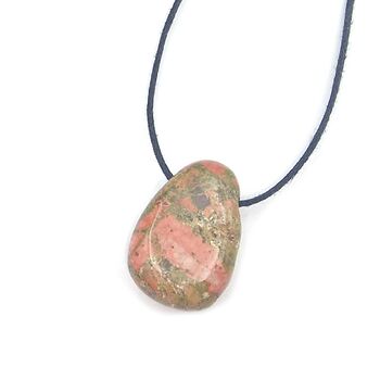 Side Drilled Unakite Oval Tumble Stone Crystals