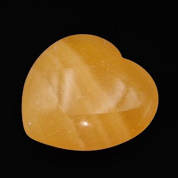 Orange Calcite Puff Heart