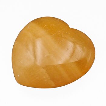 Orange Calcite Puff Heart