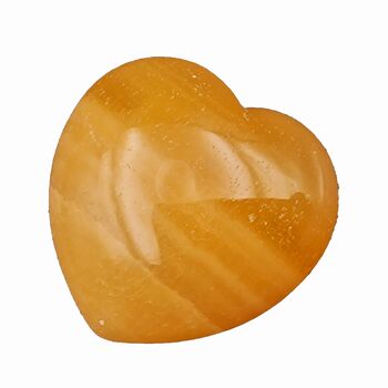 Orange Calcite Puff Heart