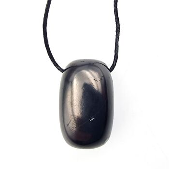 Side Drilled Shungite Tumble Stone Pendant