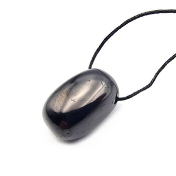 Side Drilled Shungite Tumble Stone Pendant