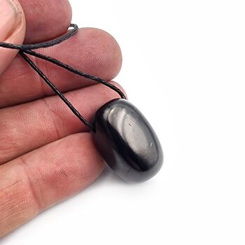 Side Drilled Shungite Tumble Stone Pendant