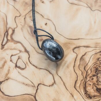 Side Drilled Shungite Tumble Stone Pendant