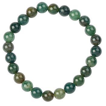 Green Moss Agate Beaded Bracelet
