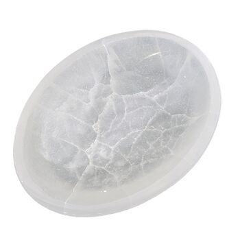 Large Oval Selenite Crystal Gem Bowl 20cm