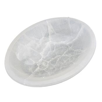 Large Oval Selenite Crystal Gem Bowl 20cm
