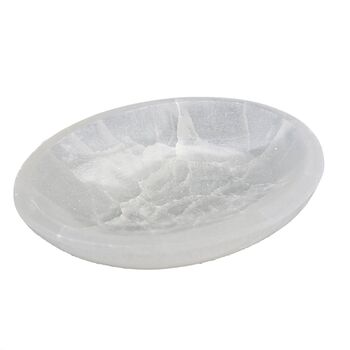 Large Oval Selenite Crystal Gem Bowl 20cm