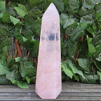 Large Rose Quartz Point, Polished L7