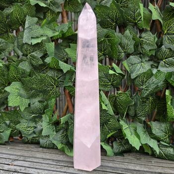 Large Rose Quartz Point, Polished L12