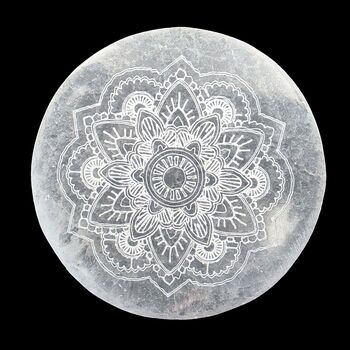 Selenite Plate Flower Mandala 10cm