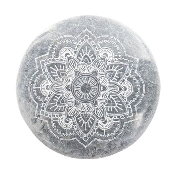 Selenite Plate Flower Mandala 10cm