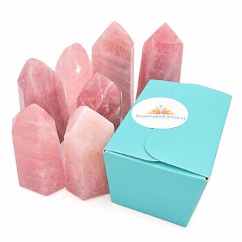 Rose Quartz Points Gift Boxed