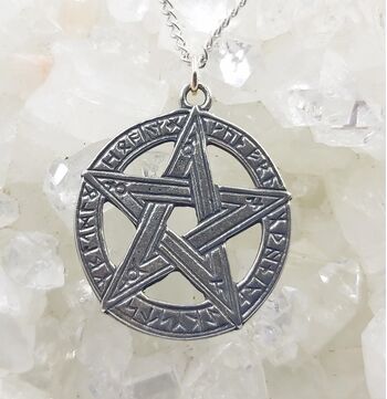 Celtic Rune Sorcery Pentagram Pendant