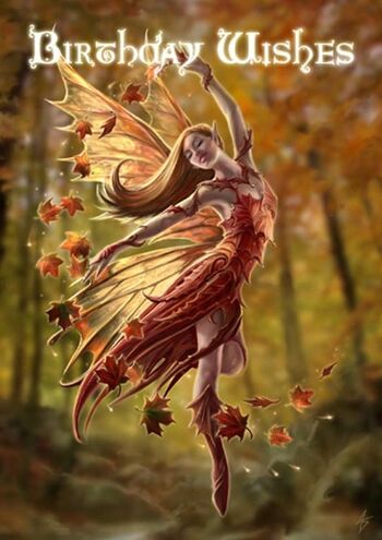 Autumn Fairy Birthday Card