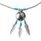 Native American Indian Shield with Feathers Necklace