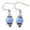 Blue Opal Earrings in Sterling Silver