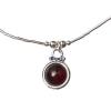 Deep Red Garnet Necklace in Sterling Silver