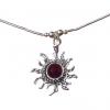 Deep Red Garnet Necklace in Sterling Silver