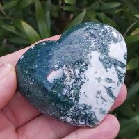 Large Green Moss Agate Crystal Puff Heart No1