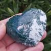 Large Green Moss Agate Crystal Puff Heart No1