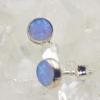 Blue Opal Stud Earrings in Sterling Silver 