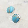 Turquoise Round Stud Earrings 8mm