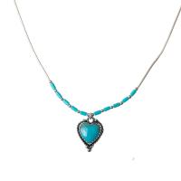 Turquoise Heart Necklace 18 inch