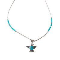 Thunder Bird Necklace in Silver and Turquoise