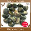 Pack of 7 Bloodstone Tumble Stones