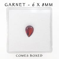 Faceted Garnet Tear Drop Gem Stone 6 x 8mm